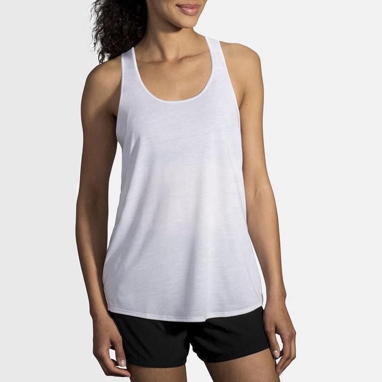 Brooks Distance NZ - Women's Running Tank Top - White (20473-FGCP)